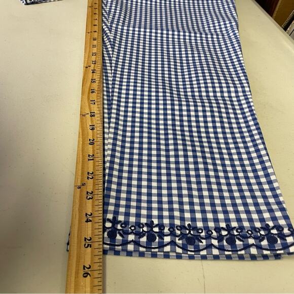 Talbots women's gingham ankle cropped pants blue white size 16 - Picture 10 of 10